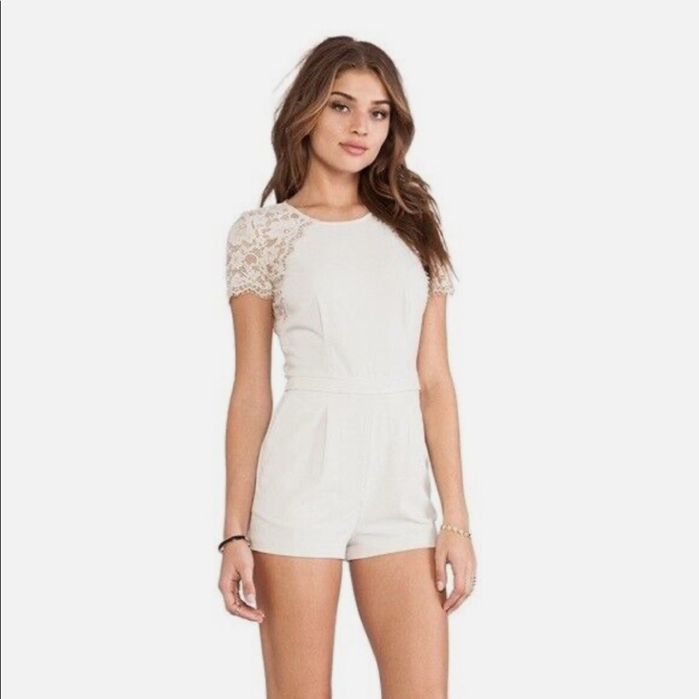 BCBG lace back romper